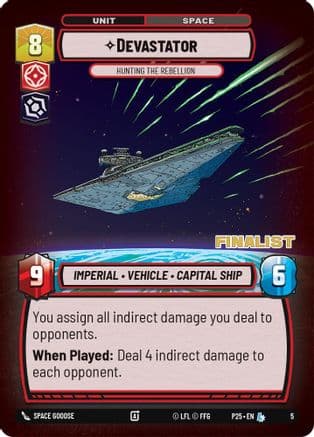 Devastator - Hunting the Rebellion (Finalist) — Organized Play Promos Star Wars: Unlimited card by SPACE GOOSE