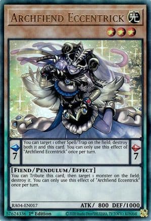 Archfiend Eccentrick (PUR) — Quarter Century Stampede Yu-Gi-Oh! card by Studio Dice/SHUEISHA, TV TOKYO, KONAMI