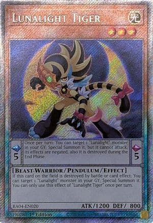 Lunalight Tiger (Platinum Secret Rare) — Quarter Century Stampede