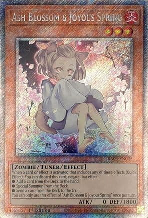 Ash Blossom & Joyous Spring (Alternate Art) (Platinum Secret Rare) — Quarter Century Stampede
