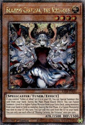Blazing Cartesia, the Virtuous (New Art) (Quarter Century Secret Rare) — Yu-Gi-Oh! card