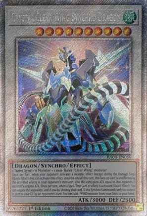 Crystal Clear Wing Synchro Dragon (Platinum Secret Rare) — Quarter Century Stampede