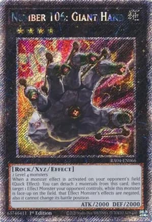 Number 106: Giant Hand (Platinum Secret Rare) — Quarter Century Stampede
