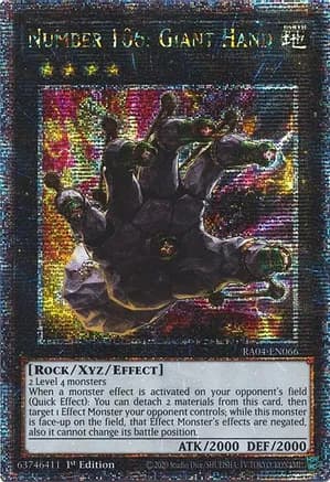 Number 106: Giant Hand (Quarter Century Secret Rare) — Quarter Century Stampede