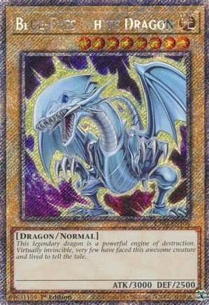 Blue-Eyes White Dragon (7th Art) (Platinum Secret Rare) — Quarter Century Stampede