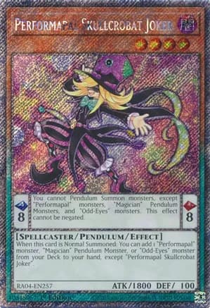 Performapal Skullcrobat Joker (Platinum Secret Rare) — Quarter Century Stampede