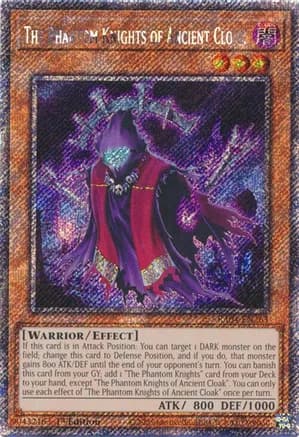 The Phantom Knights of Ancient Cloak (Platinum Secret Rare) — Quarter Century Stampede
