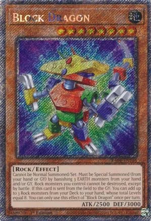 Block Dragon (Platinum Secret Rare) — Quarter Century Stampede
