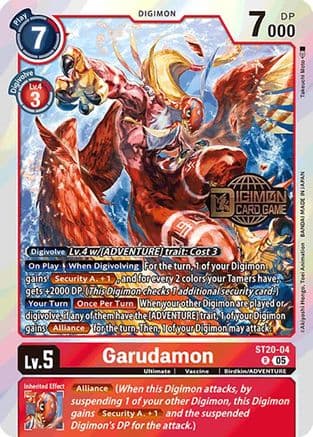 Garudamon — Starter Deck 20: Protector of Light Release Event Cards Digimon Card Game card by Takeuchi Moto