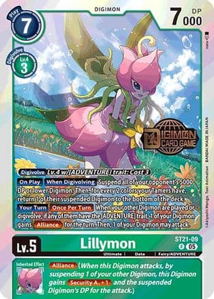 Lillymon — Starter Deck 21: Hero of Hope Release Event Cards Digimon Card Game card by Akiyoshi Honga