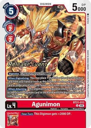 Agunimon — World Convergence Release Event Cards Digimon Card Game card by KOSUKE