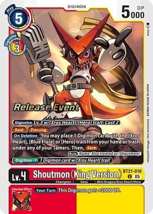 Shoutmon (King Version) — World Convergence Release Event Cards Digimon Card Game card by Akiyoshi Hongo, Toei Animation
