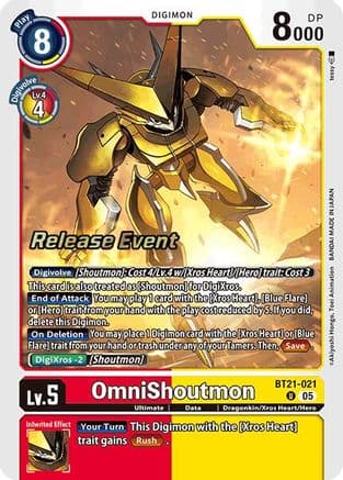 OmniShoutmon — World Convergence Release Event Cards Digimon Card Game card by Akiyoshi Honga, Toei Animation