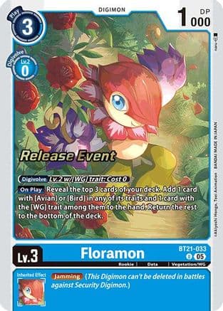 Floramon — World Convergence Release Event Cards Digimon Card Game card by Akiyoshi Hongo, Toei Animation