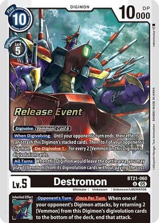 Destromon — World Convergence Release Event Cards Digimon Card Game card by robosuitsuya