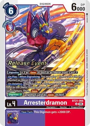 Arresterdramon — World Convergence Release Event Cards Digimon Card Game card by Akiyoshi Honga, Toei Animation