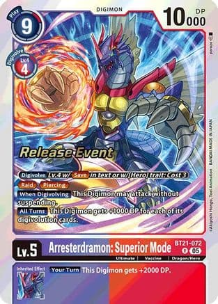 Arresterdramon: Superior Mode — World Convergence Release Event Cards
