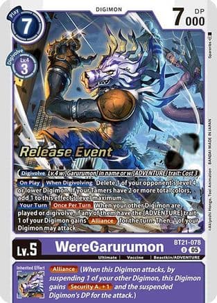 WereGarurumon — World Convergence Release Event Cards Digimon Card Game card by Akiyoshi Honga, Toei Animation