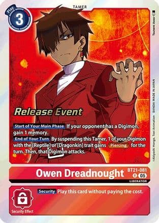 Owen Dreadnought — World Convergence Release Event Cards Digimon Card Game card by Tsunemi Aoba