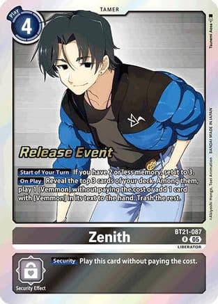 Zenith — World Convergence Release Event Cards Digimon Card Game card by Tsunami Asao