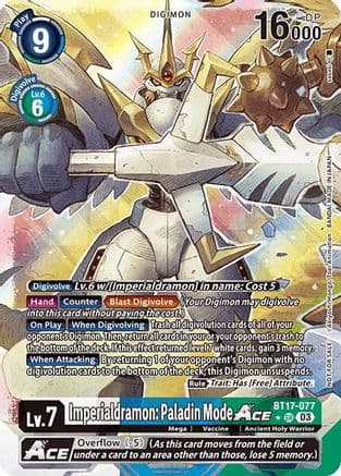Imperialdramon: Paladin Mode ACE (World Convergence Release Event Winner) — World Convergence Release Event Cards