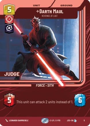 Darth Maul - Revenge at Last — Judge Promos Star Wars: Unlimited card by Leonardo Giammichele