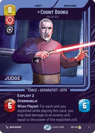 Count Dooku - Fallen Jedi — Judge Promos Star Wars: Unlimited card by DAVID BUISÁN
