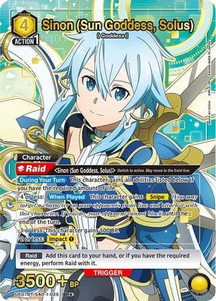 Sinon (Sun Goddess, Solus) (025) (SR*) — UE07BT: Sword Art Online