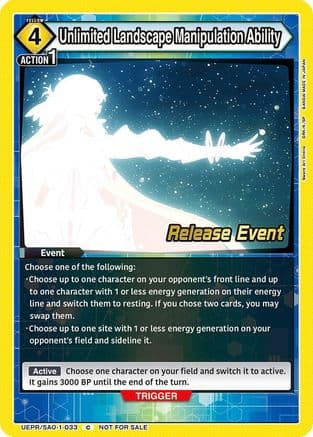Unlimited Landscape Manipulation Ability — UE07BT: Sword Art Online Release Event Cards