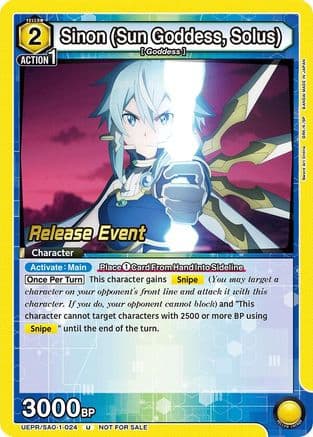 Sinon (Sun Goddess, Solus) (024) — UE07BT: Sword Art Online Release Event Cards