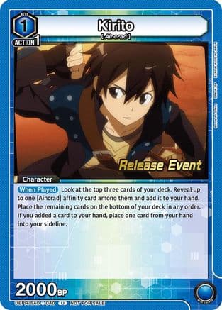 Kirito (040) — UE07BT: Sword Art Online Release Event Cards