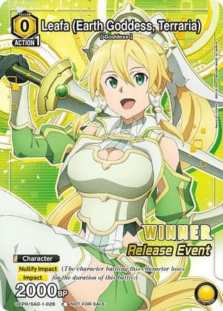 Leafa (Earth Goddess, Terraria) (026) (Release Event Winner) — UE07BT: Sword Art Online Release Event Cards