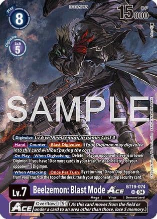 Beelzemon: Blast Mode ACE — Digimon Card Game card