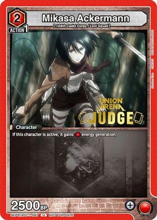 Mikasa Ackermann (Judge Pack) — Union Arena Promotion Cards