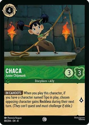 Chaca - Junior Chipmunk — Reign of Jafar Disney Lorcana card by Florencia Vazquez