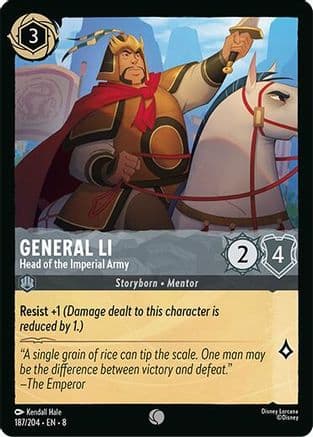General Li - Head of the Imperial Army — Reign of Jafar Disney Lorcana card by Kendall Hale