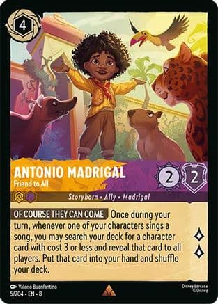 Antonio Madrigal - Friend to All — Reign of Jafar Disney Lorcana card by Valerio Buonfantino