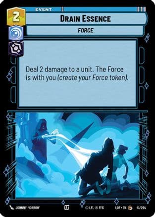 Drain Essence — Legends of the Force Star Wars: Unlimited card by Johnny Morrow