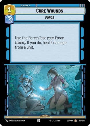 Cure Wounds — Legends of the Force Star Wars: Unlimited card by Tatsiana Maksimuk