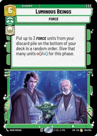 Luminous Beings — Legends of the Force Star Wars: Unlimited card by David Buisan