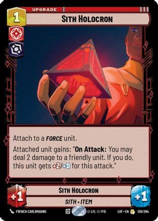 Sith Holocron — Legends of the Force Star Wars: Unlimited card by French Carlomagno