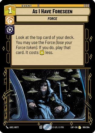 As I Have Foreseen — Legends of the Force Star Wars: Unlimited card by Axel Hutt