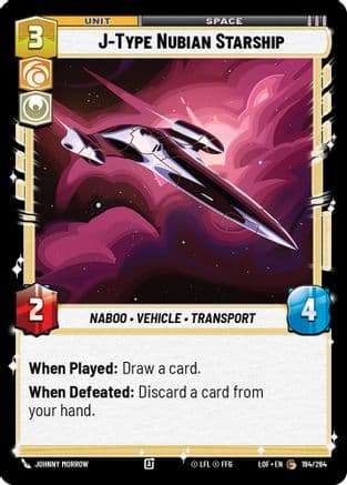 J-Type Nubian Starship — Legends of the Force Star Wars: Unlimited card by Kyle Petchock