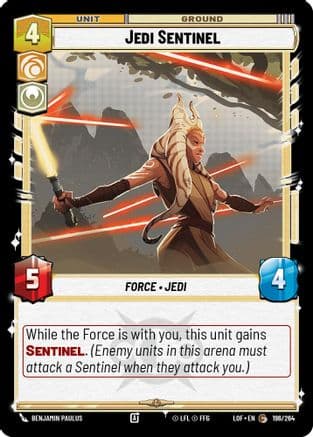 Jedi Sentinel — Legends of the Force Star Wars: Unlimited card by Benjamin Paulus