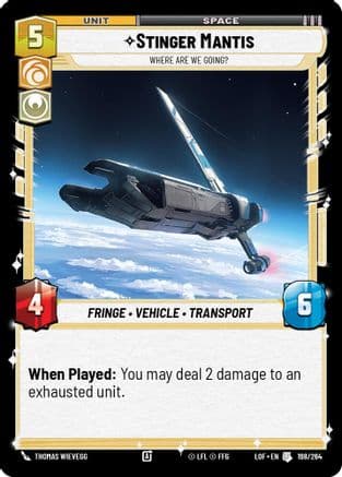 Stinger Mantis - Where Are We Going? — Legends of the Force Star Wars: Unlimited card by Thomas Wievegg