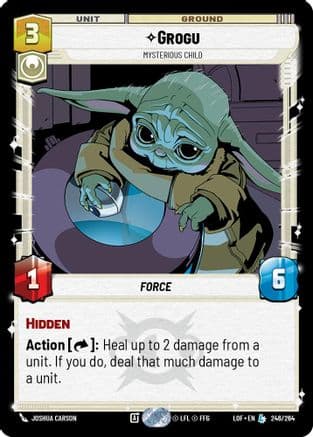 Grogu - Mysterious Child — Legends of the Force Star Wars: Unlimited card by Joshua Carson