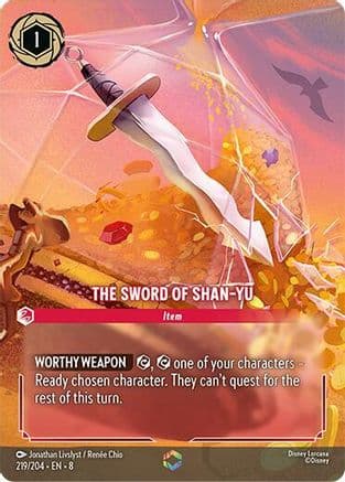 The Sword of Shan Yu (Enchanted) — Reign of Jafar Disney Lorcana card by Domenico Russo