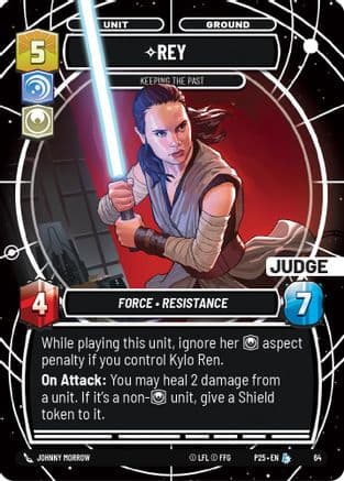 Rey - Keeping the Past — Judge Promos Star Wars: Unlimited card by Johnny Morrow