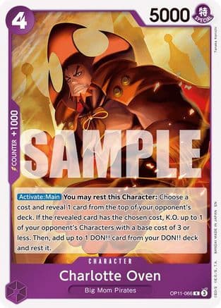 Charlotte Oven — A Fist of Divine Speed One Piece Card Game card by Tanaka Kenichi