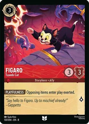 Figaro - Tuxedo Cat — Reign of Jafar Disney Lorcana card by Saulo Nate